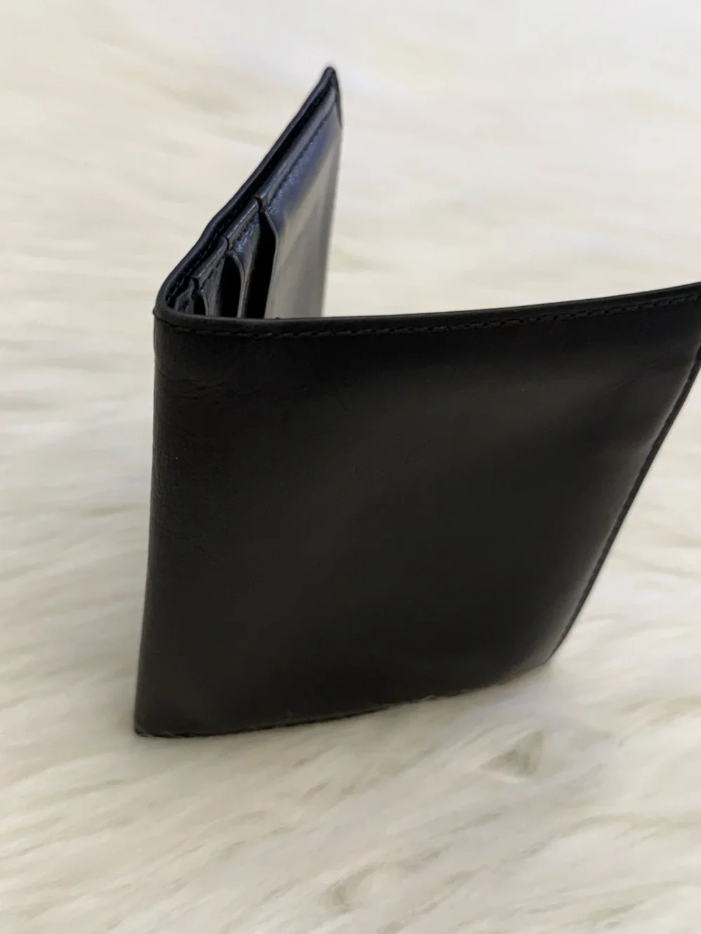 COACH - VINTAGE BLACK ALL LEATHER BIFOLD CARDHOLDER WALLET